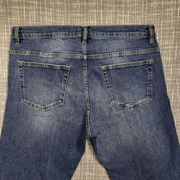 FRAME The Straight Leg Jeans in Tahiti  Blue Button Fly Men's 33 (Actual 34x31) - Picture 8 of 13